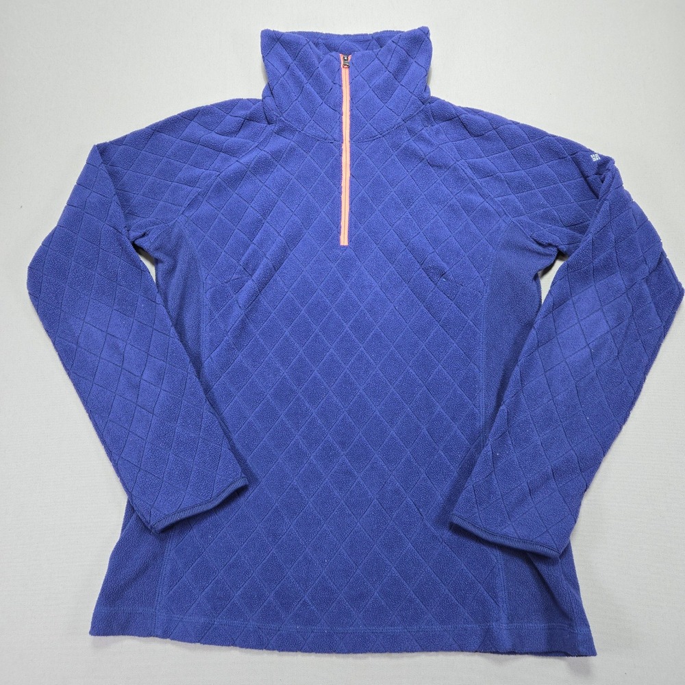 Columbia‎  Fleece Pullover Quarter Zip Quilted Purple Top Womens Medium